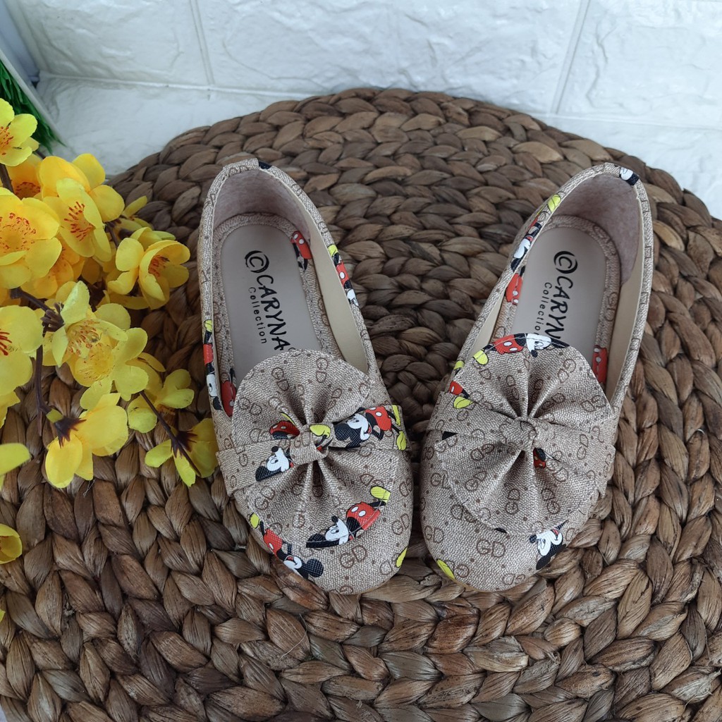 [TAMAN SEPATUKU] SEPATU TRENDY MURAH PESTA FLATSHOES LUCU  ANAK PEREMPUAN MICKEY 3 4 5 6 TAHUN IAX01