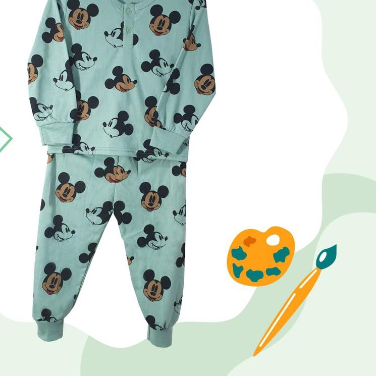 ❀ piyama panjang/ Piyama anak laki-laki dan perempuan 1-9 tahun mickey full / baju tidur anak mickey