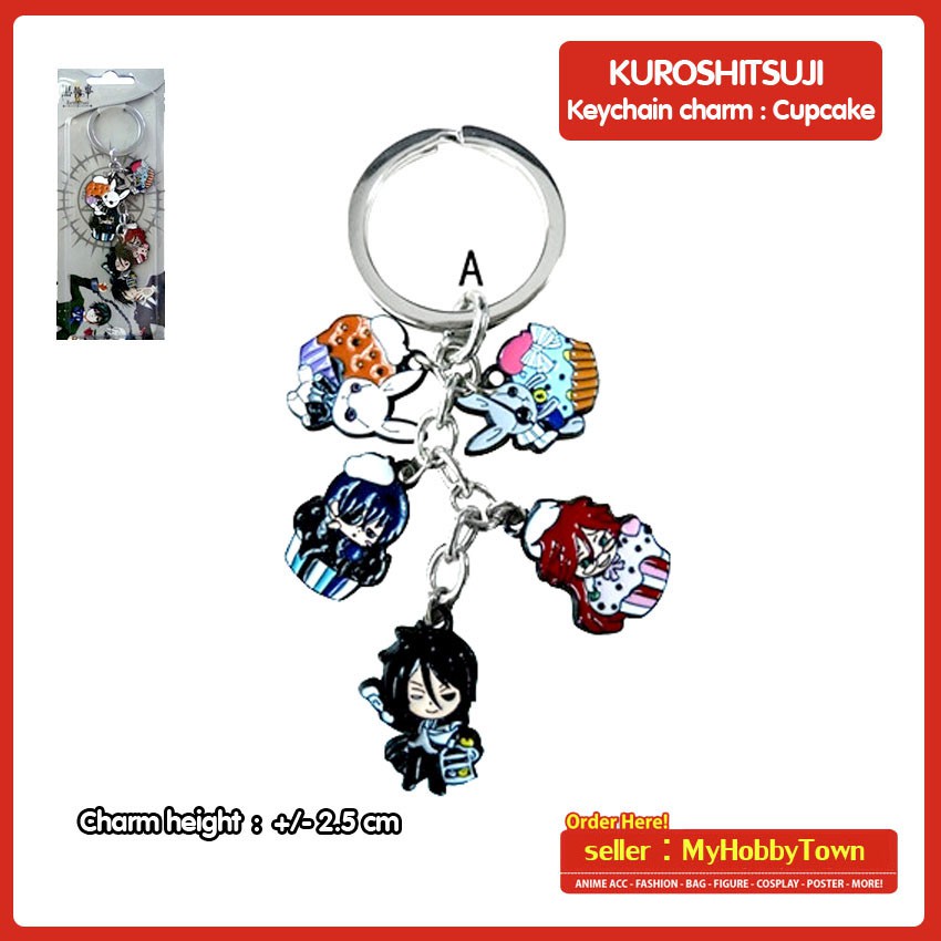 Gantungan Kunci Anime Charm Set Of 5 Kuroshitsuji Black Butler Cupcake