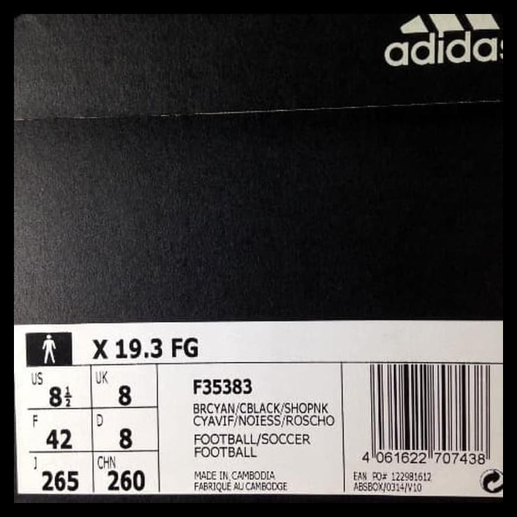 TERLARIS Sepatu Bola Adidas X 19.3 FG Brcyan Black F35383 Original BNIB
