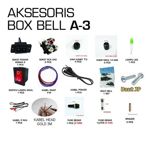 Aksesoris Box BSX A-3 A3 Perlengkapan Box BELL A3