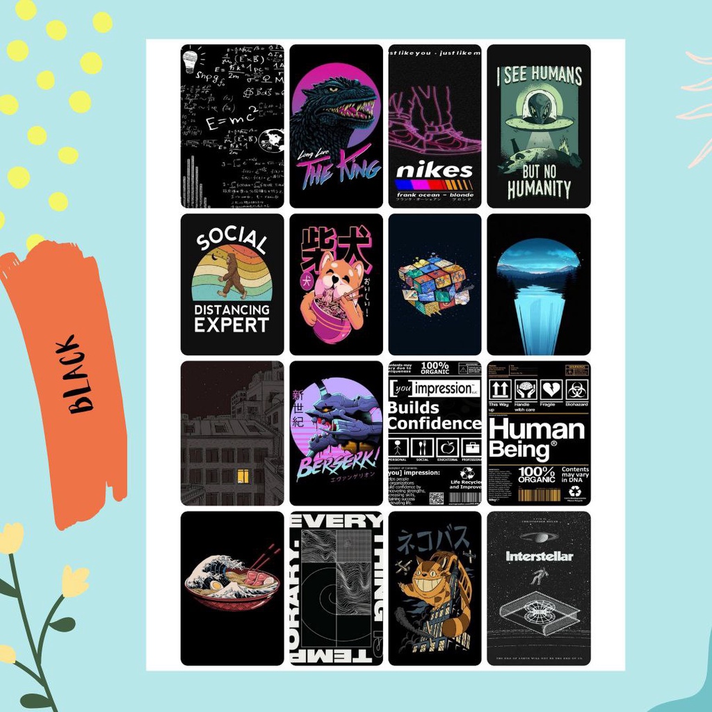 POSTER DINDING AESTHETIC BLACK WALL POSTER WALL DECOR