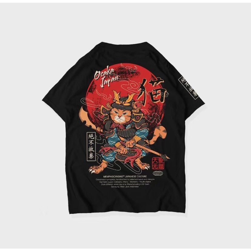 Kaos Distro Memphis Pria Origins Anime samurai Japan New apparel