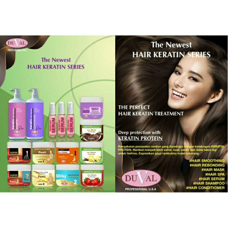 JEMPOL DUVAL SPA KERATIN SMOOTH 500GR / Spa Rambut / Masker Rambut