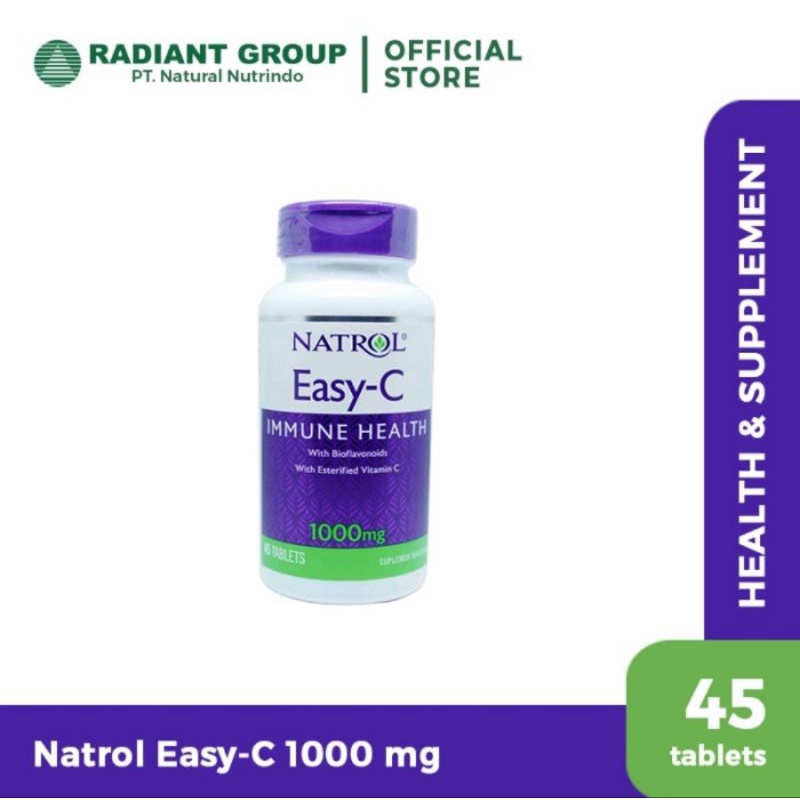Natrol Easy C 1000 Mg 45 Tablets - Immune Health w/ Bioflavonoids Esterified Vitamin c