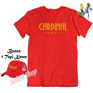 kaos cardinal formal logo gold + topi keren / kaos distro