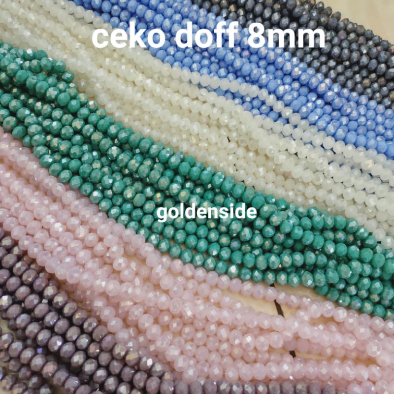 Kristal ceko Doff 8mm / crystal beads 8mm / ceko gepeng dop 8mm  per renteng