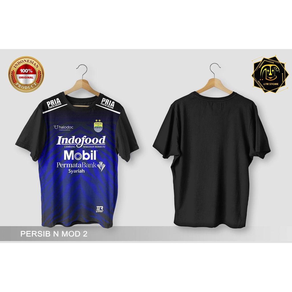[ BAYAR DI TEMPAT ] BAJU PRINTING GAMBAR SEPAK BOLA PERSIB BANDUNG PERSIB N MOD 2 - KAOS DISTRO ORIG