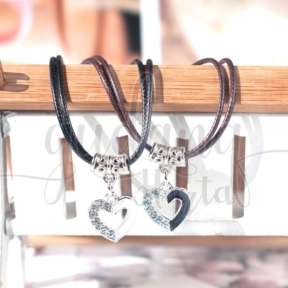 GEMEZ Kalung BFF Couple BW Heart Star Kalung SET ISI 2 GG 204323