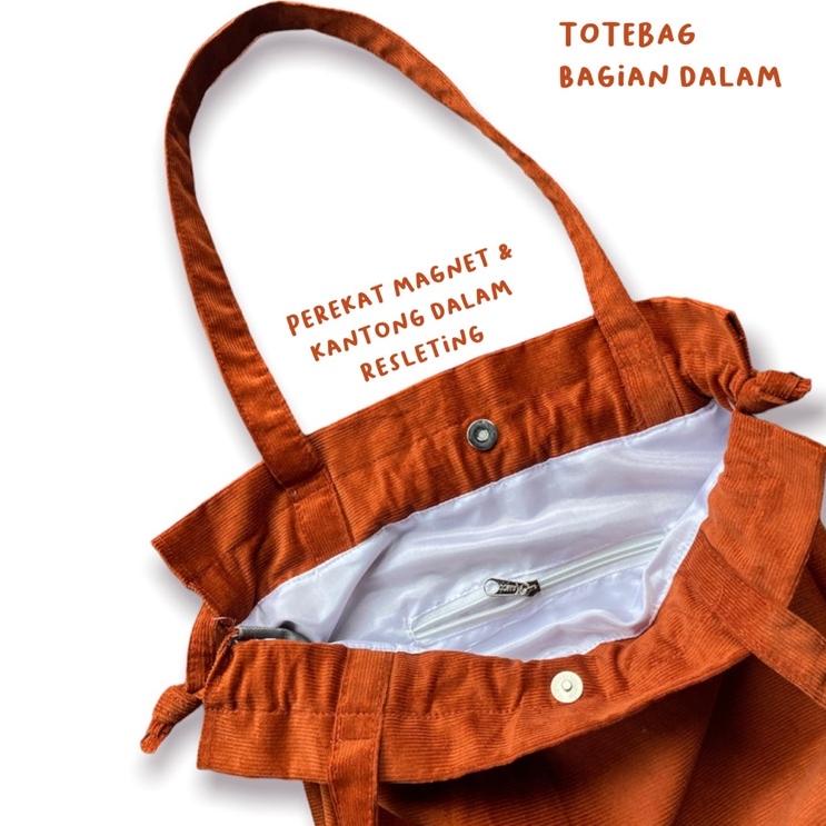 Borong Hemat [ REALPICT] TOTEBAG SERUT CORDUROY TEBAL LAPIS FURING