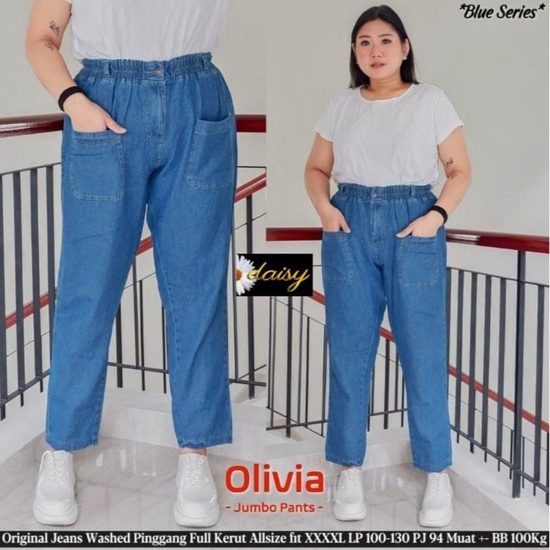 celana boyfriend baggy jumbo pants terbaru super jumbo muat bb 100kg