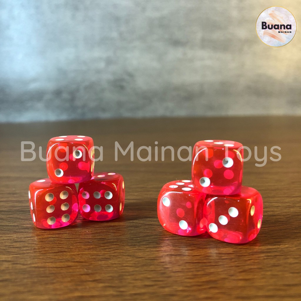 DADU ROLL DICE EXTRA BENING TRANSPARAN Mainan Anak Board Games Ular Tangga Monopoli Ludo