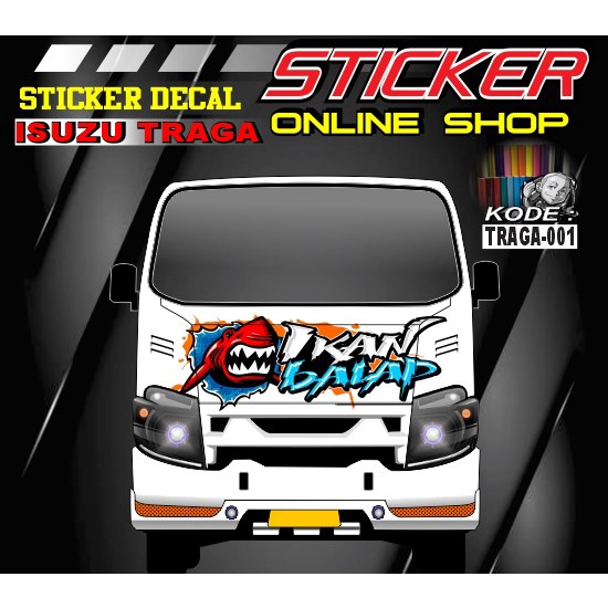 stiker decal kabin depan isuzu traga