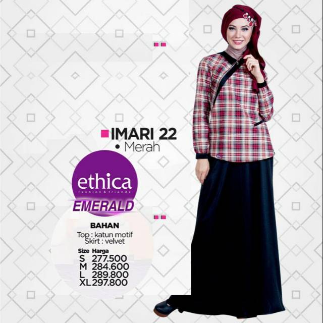 Stelan Muslim - Tunik+Rok - Stelan Ethica Original - Gamis Muslim