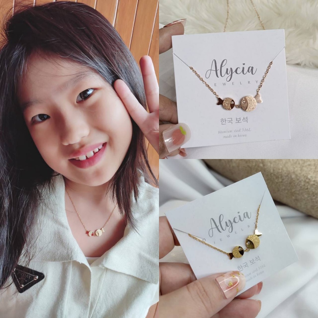 kalung anak bayi yellow fish alycia anti karat mirip emas asli