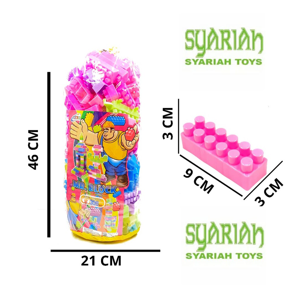 SYARIAH TOYS MAINAN EDUKASI CREATIVE MR BLOCK BRICK BALOK SUSUN DIY