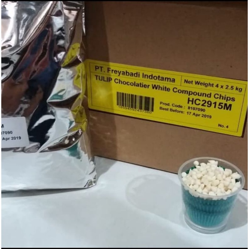 

tulip white chocochip compound repack 250gr