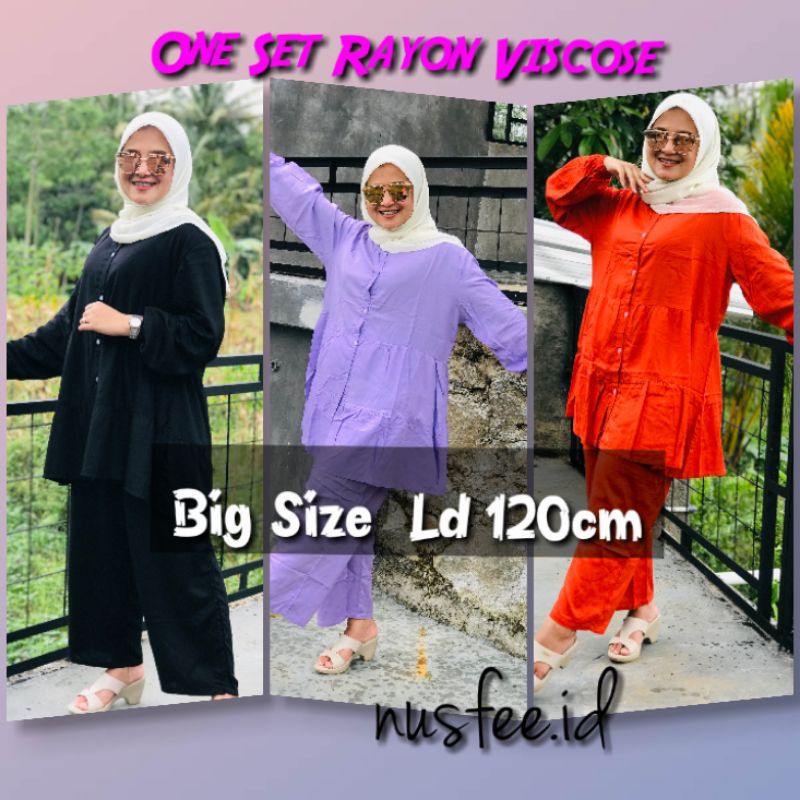 ONE SET POLOS JUMBO XXL - SETELAN RAYON POLOS LILAC - DAILY SET POLOS RAYON VISCOSE - PAJAMAS LILAC