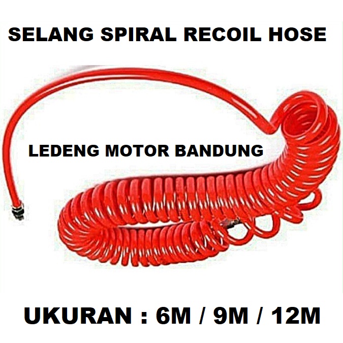 Selang Angin Kompresor Slang Spiral 6m Recoil Hose Air Compressor 6 9 12 Meter Compresor