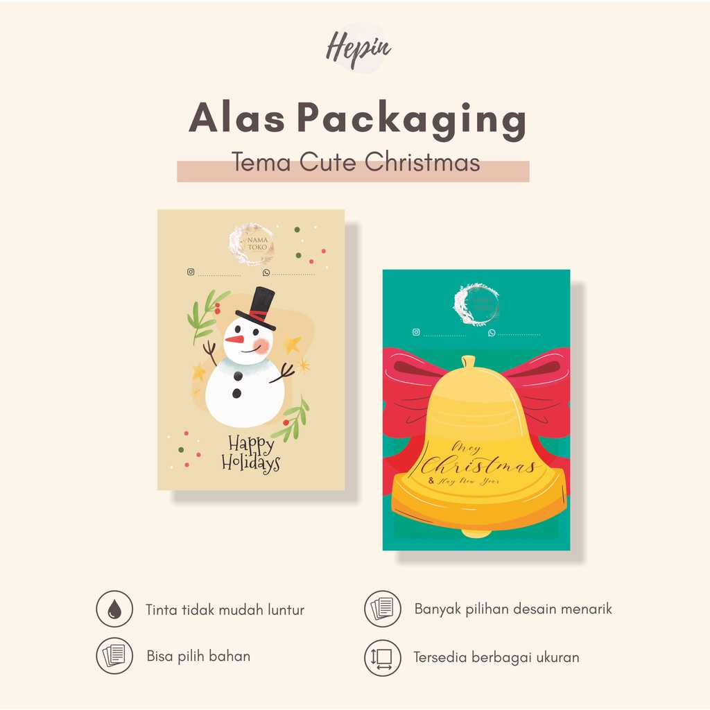 

alas aksesoris murah/cetak alas packing edisi CUTE CHRISTMAS