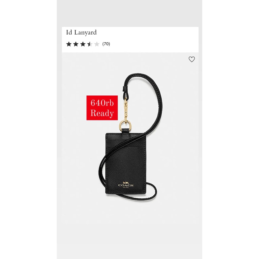 

Coach ID Lanyard Nametag Black