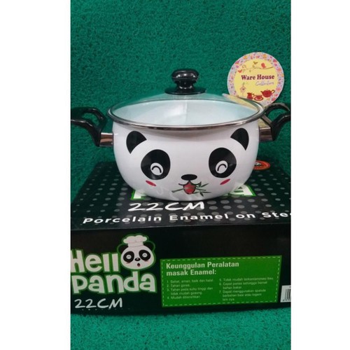 Panci Hello Panda 22 Cm Tutup Kaca