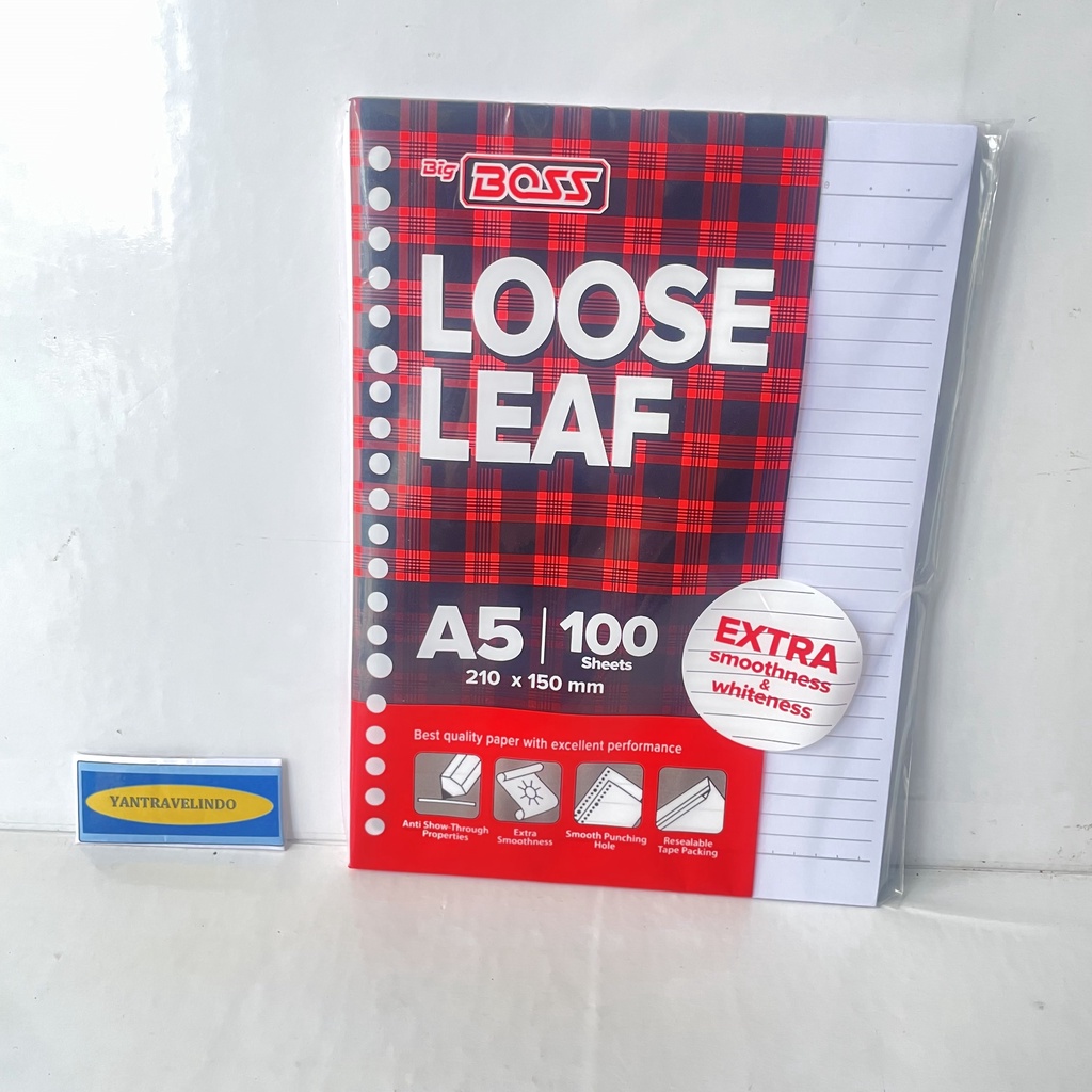 

KERTAS BINDER A5 LOOSE LEAF GARIS PUTIH ISI 100 LEMBAR UKURAN 21 X 15 CM BERKUALITAS TIDAK MUDAH SOBEK DAN LEPAS