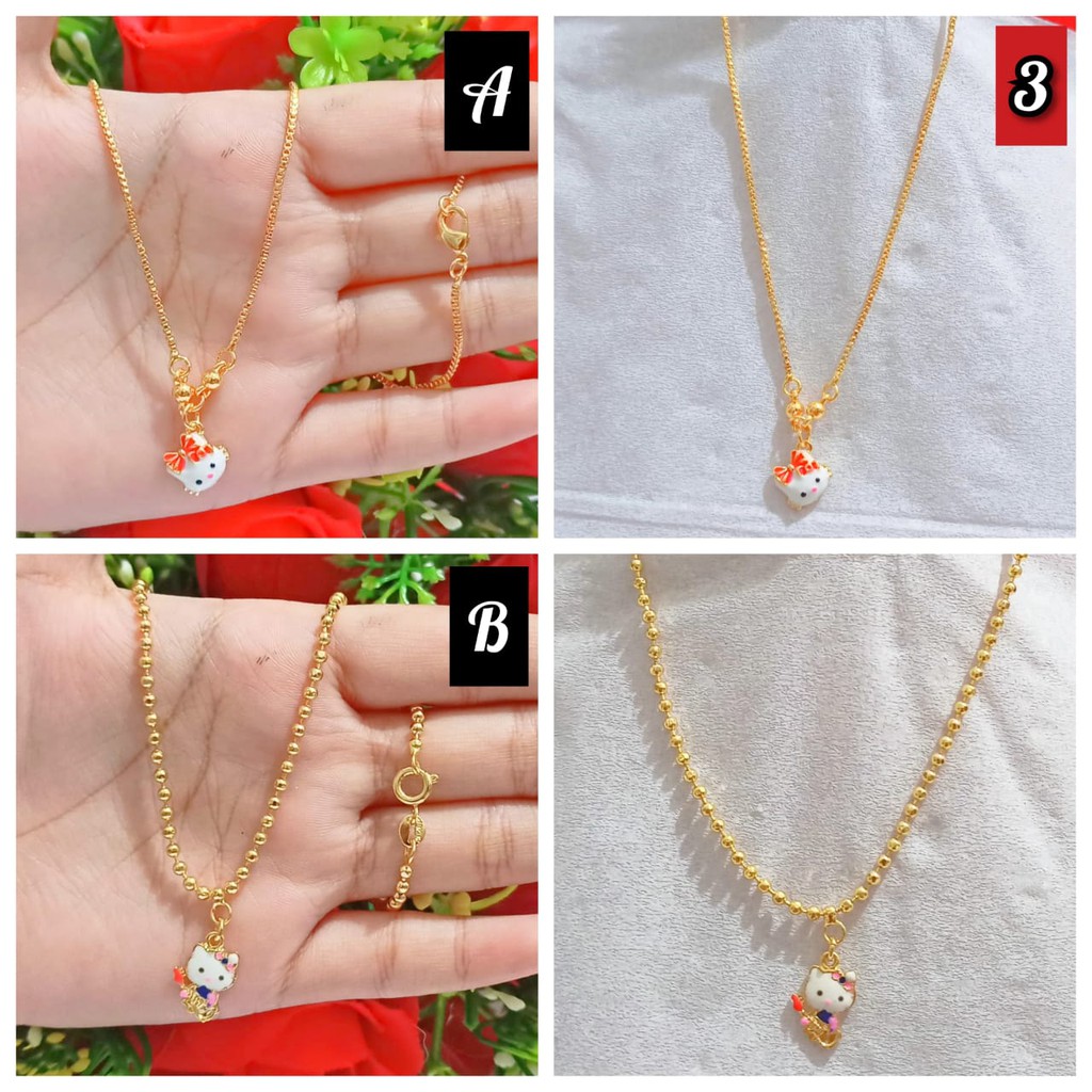 Kalung Anak Hello Kitty gold silver (COD)