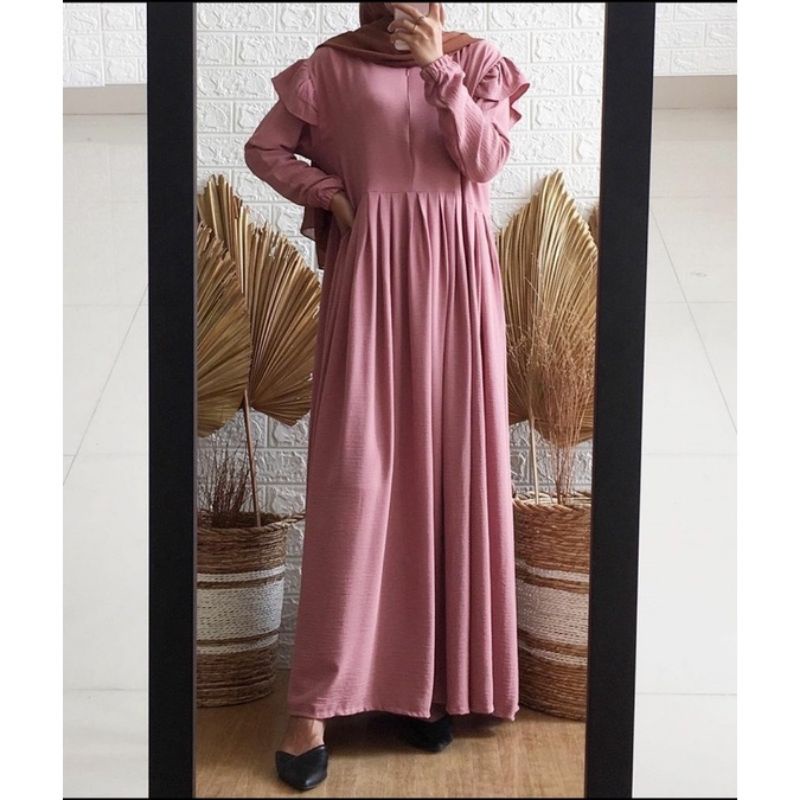 GAMIS LIDYA DRESS POLOS CRINGKLE AIRFLOW LD 110CM PB 135CM