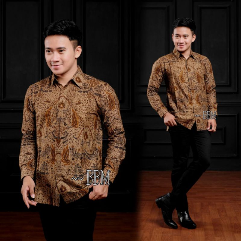 kemeja motif batik kemeja modern M L XL XXL