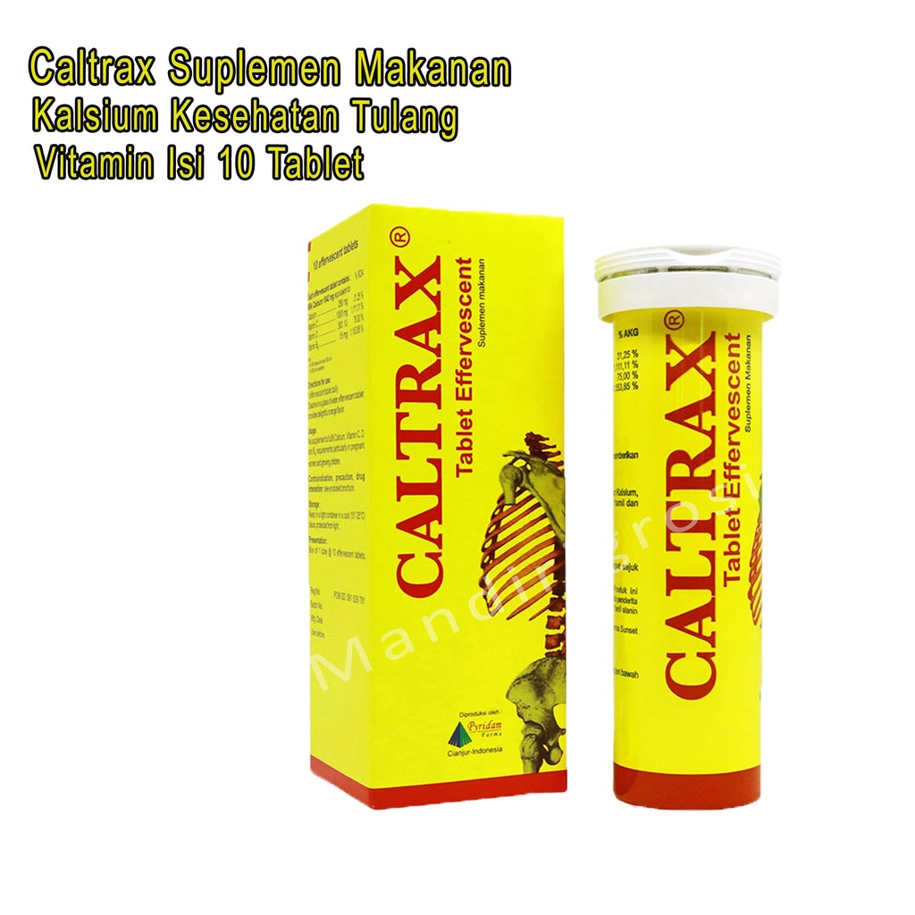 Suplemen Makanan *Caltrax * Kalsium Kesehatan Tulang *Isi 10 Tablet