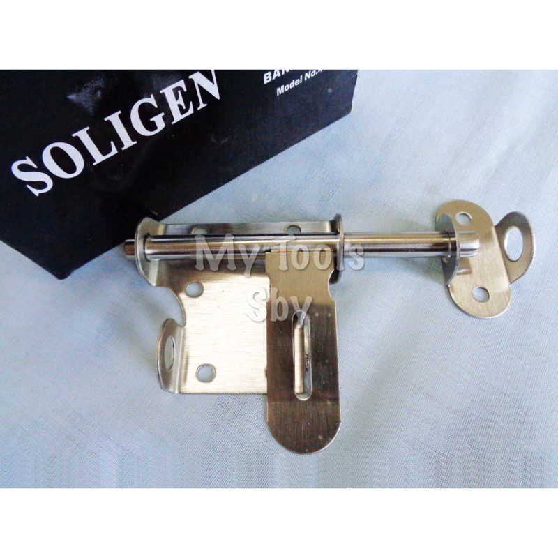 Grendel Overval Stainless Steel Soligen 402 untuk Pintu Kamar Tidur / Kamar Mandi / Gudang