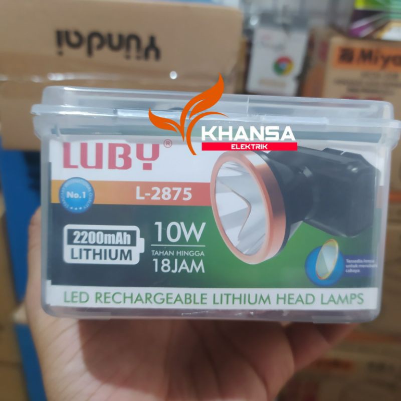 Senter kepala luby 10 Watt  L-2883L L2875 Nyala putih