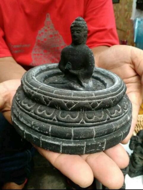 (BISA COD) Miniatur Stupa Candi Borobudur Buka Tutup Dekorasi Hiasan Rumah Souvenir Jogja