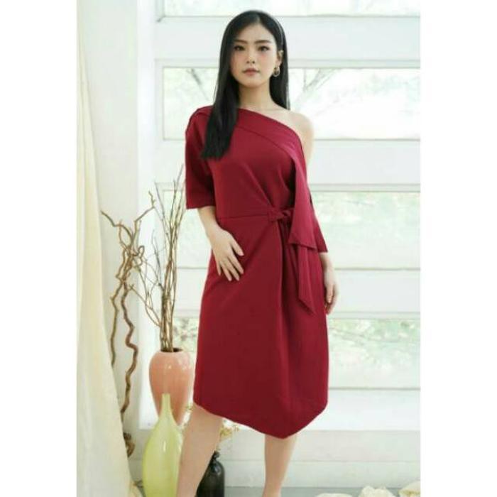 CICILIA TIED CASUAL PARTY DRESS PAKAIAN WANITA READY STOK