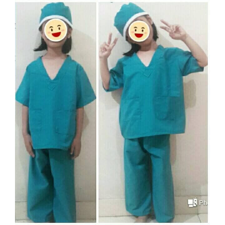 Kostum anak Cowok Perempuan Murah Kekinian terbaru 19DFF Baju dokter bedah anak 3-11 tahun