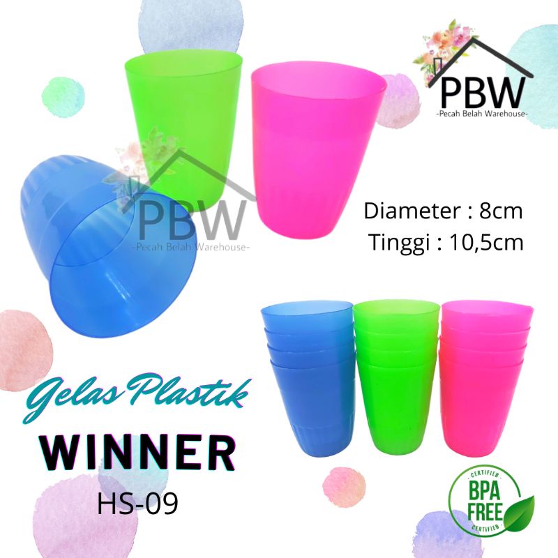 Gelas Plastik Winner HS-09 / Gelas Plastik Murah / Gelas Anak