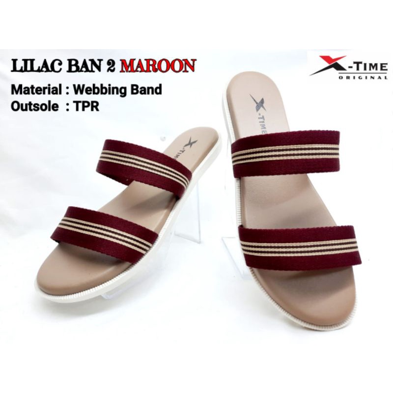 Grosir 5 Pasang Sandal Wanita Xtime Lilac Ban 2 (size seri)