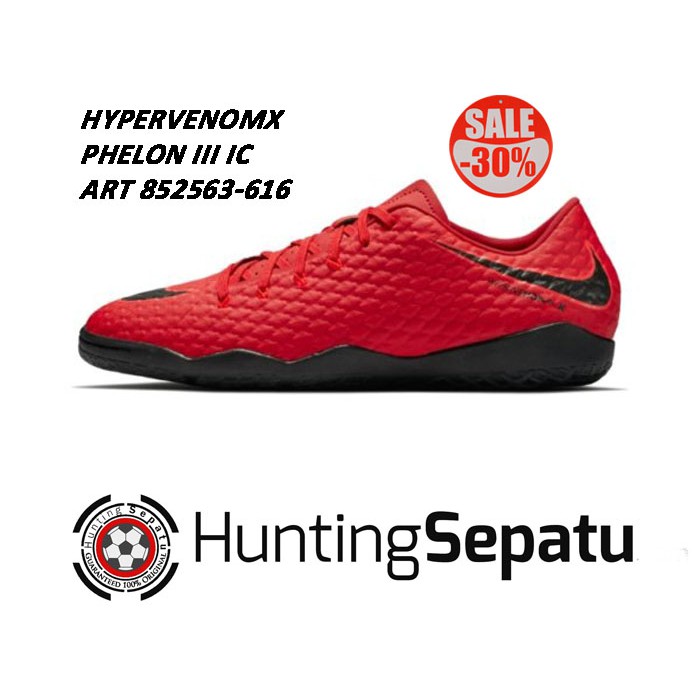 Sepatu Futsal Nike HypervenomX Phelon III IC Red Original 852563-616