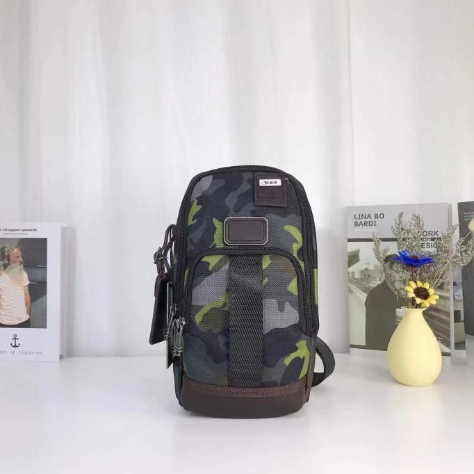 TAS TUMI ALPHA BRAVO FIFE SLIM CROSSBODY PRIA SELEMPANG ARMY IMPORT