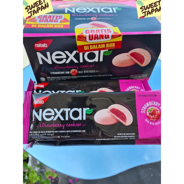 NABATI NECTAR STRAWBERRY COOKIES @ 42 GRAM X 10 BUNGKUS  - nabati enak..brownies...nectar enak...cemilan...snack...jajananak..cocok buat hampers ultah anak..snack.mazter
