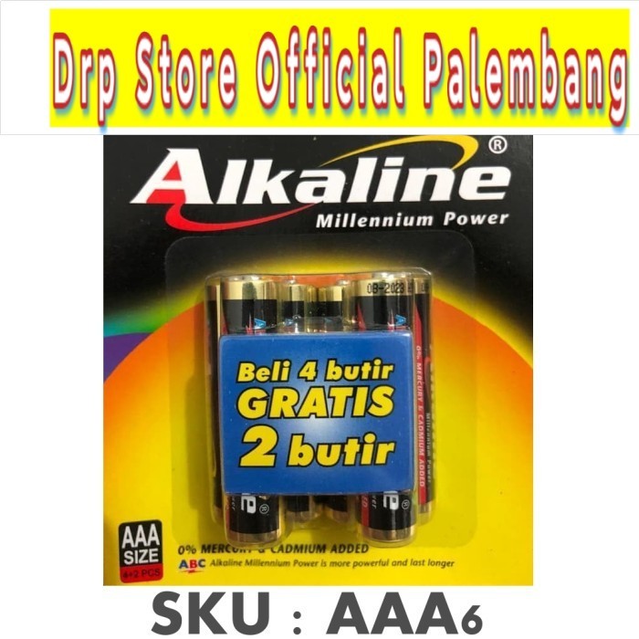 Baterai / Battery / Batere ABC Alkaline ORI AA AAA / A3 - 4 + 2 =6 pcs