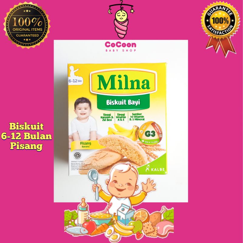 Biskuit Bayi Milna Pisang 130 gr Snack Bayi / Makanan Bayi / Camilan Bayi