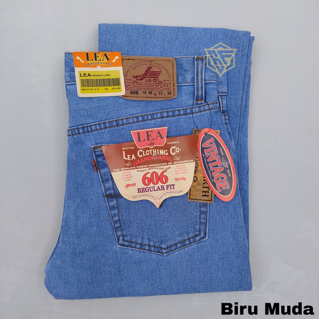 CELANA JEANS LEA 606 ABU TERBARU BASIC PRIA STANDAR PANJANG BISA COD