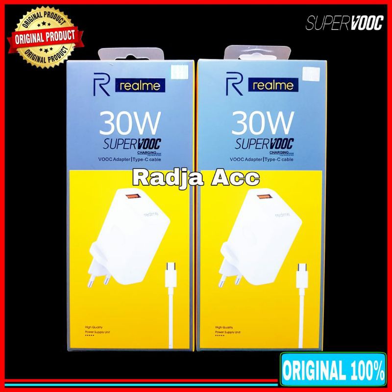 Charger Realme Super Vooc 30 Watt Original 100% Flash Charge USB Type C