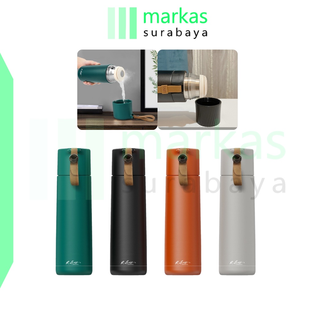 MARKAS BTL007 Botol Minum Tumblr Termos Aesthetic Tahan Panas Dingin Thermos Drinking Bottle Dengan Tali