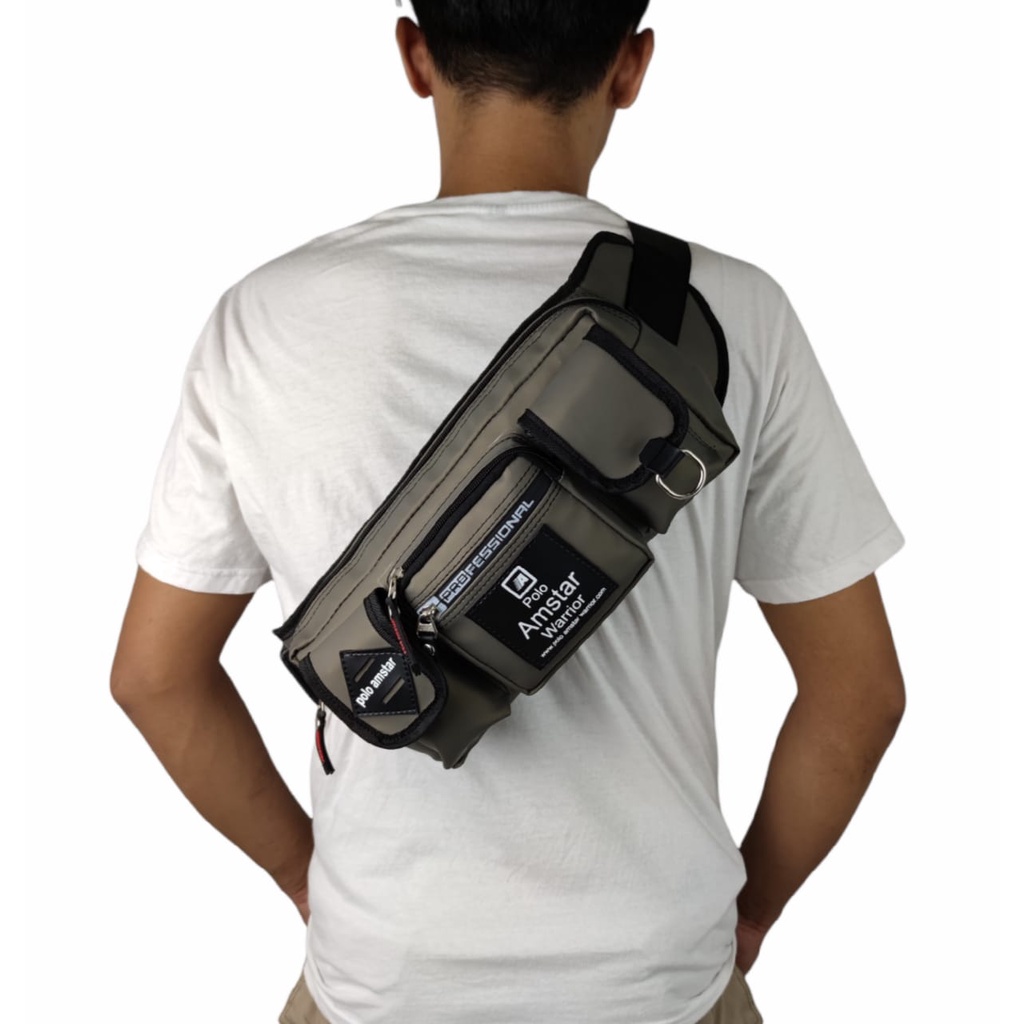 Tas Pria Tas Selempang Tas Pinggang Waistbag Waterproof Original Polo Amstar 100% Real Picture