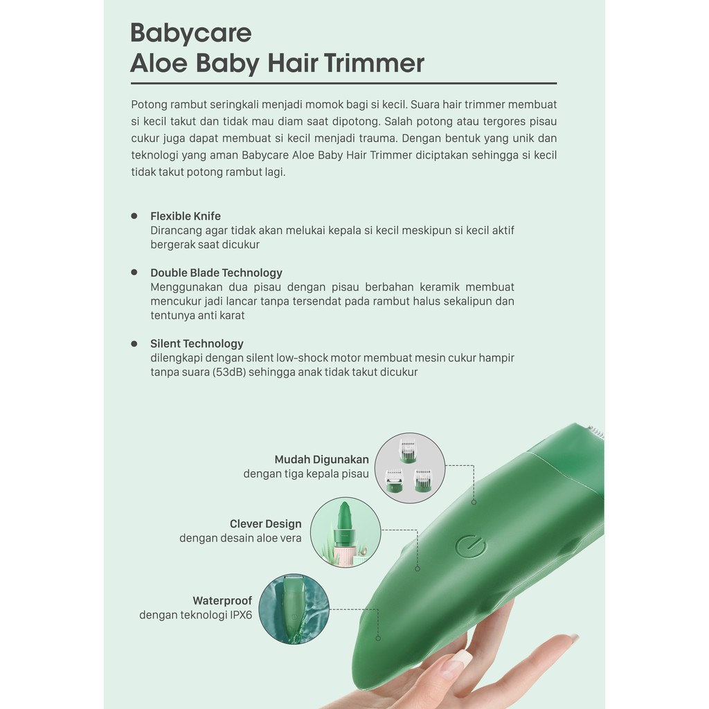 Babycare Aloe Baby Hair Trimmer / Alat Cukur Rambut Bayi