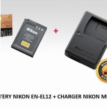 Paket Baterai/Battery Nikon EN-EL12/EN EL12+Charger Nikon MH-65