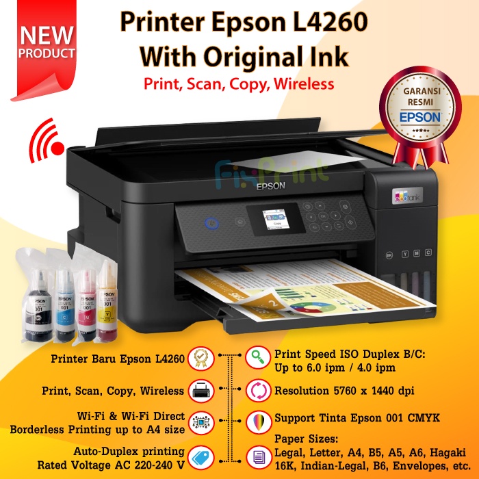 Printer Epson EcoTank L4260 A4 Wi-Fi Duplex Ink Tank Wireless